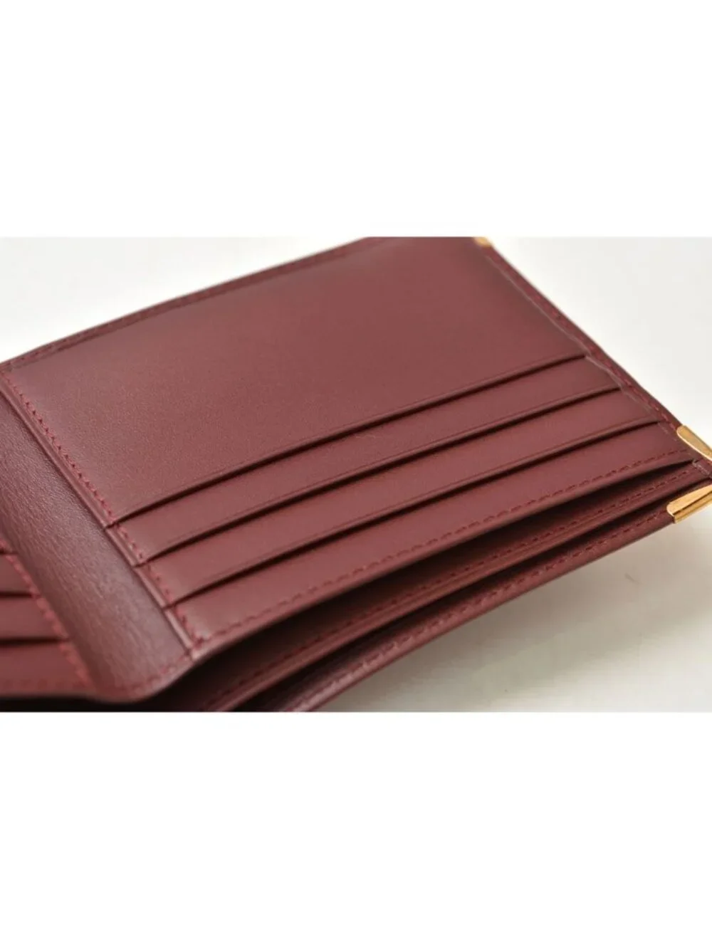 Cartier Fold Wallet Bifold Vintage Must de Cartier Bordeaux